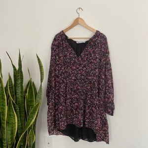 Zara XXL peasant style Swiss dot tunic babydoll dress